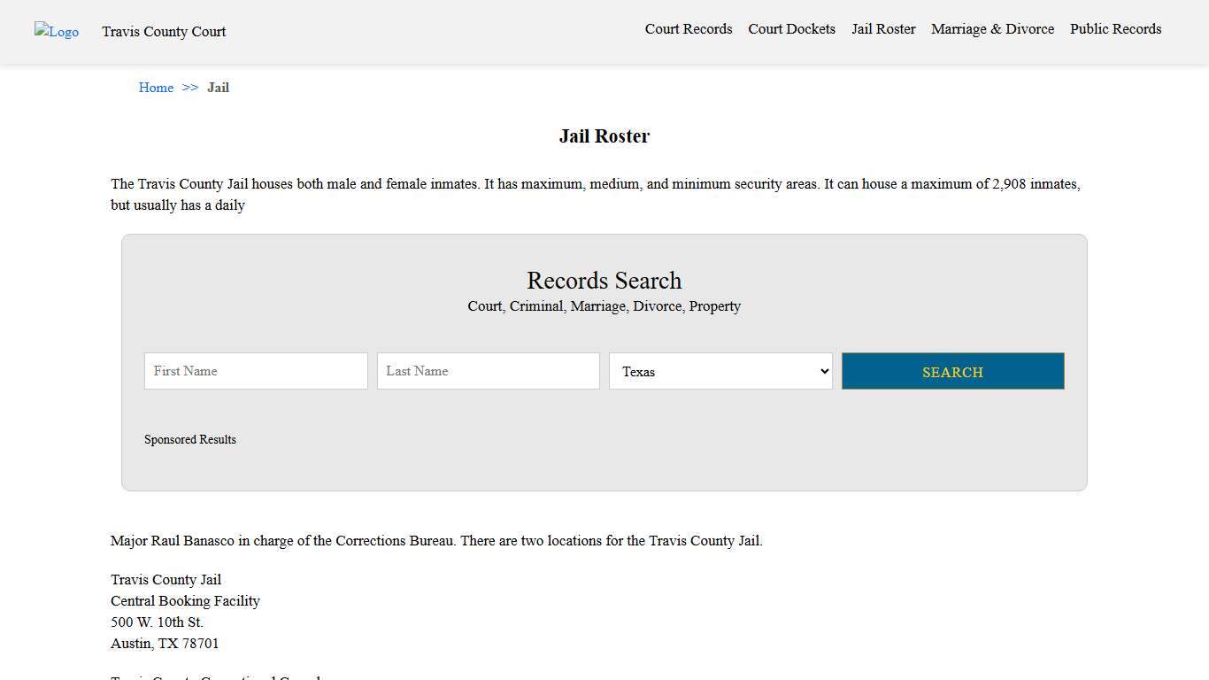 Jail Roster Travis County Court